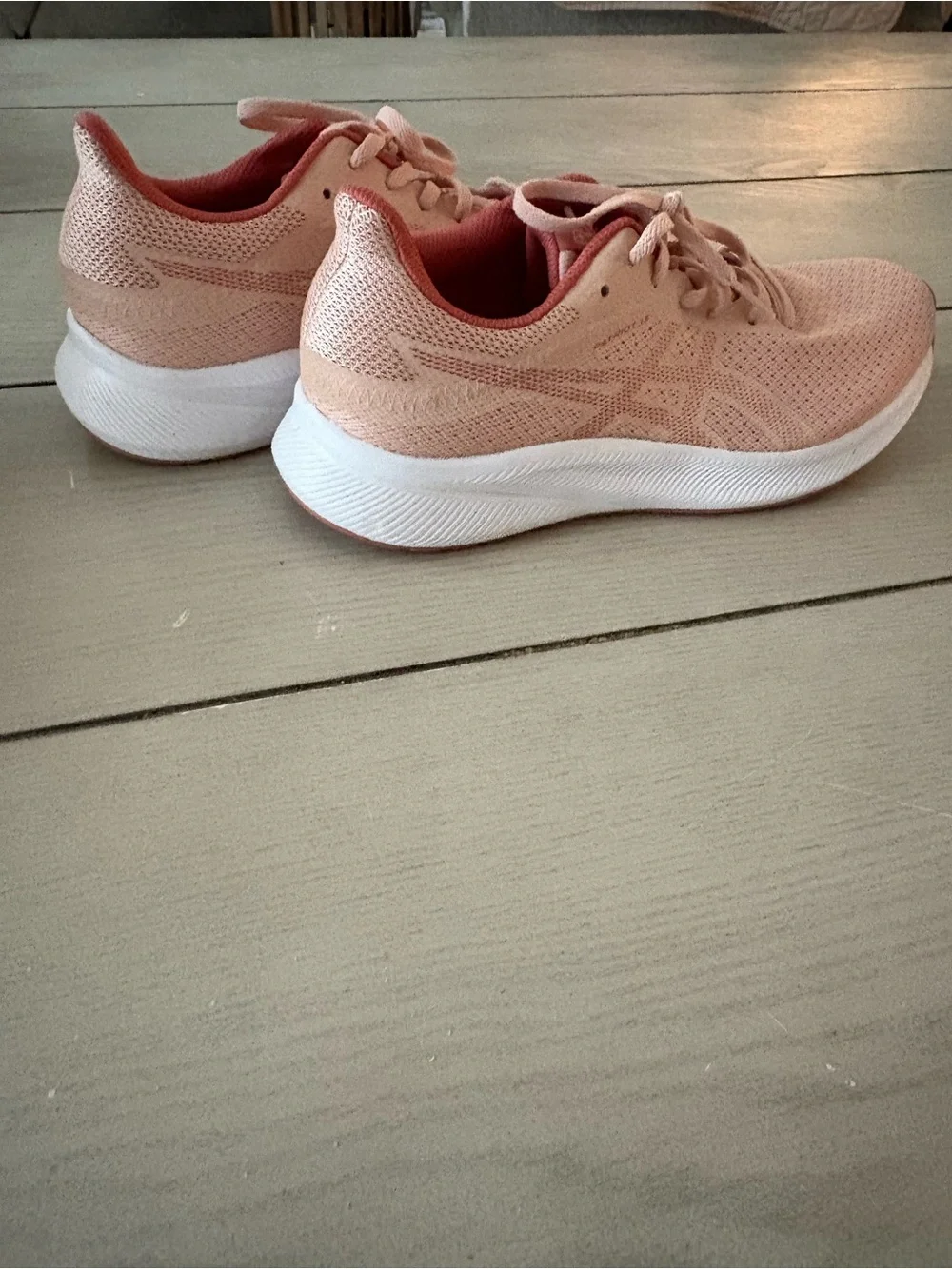 ASICS Women's Peach-Pink Knit Running Shoes